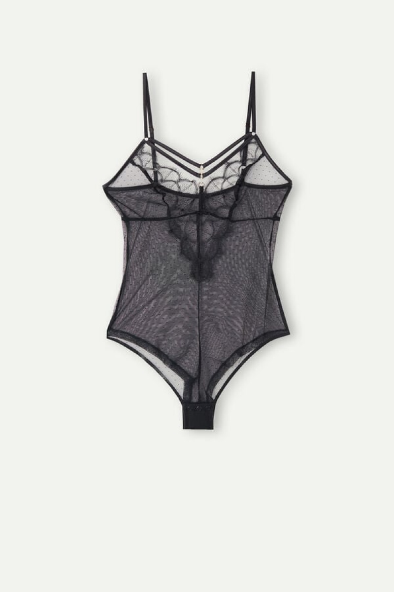 Intimissimi Pure Charme Tulle Bodysuit Zwart | FNLHY67731