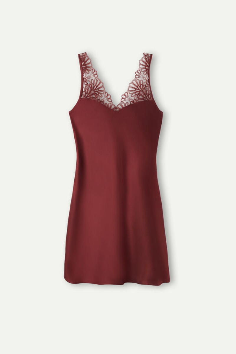 Intimissimi Romantic Life Silk Chemise Rood | NLNZX23923