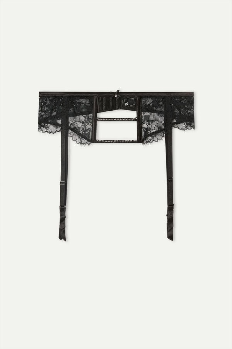 Intimissimi Shine High Like Stars Garter Belt Zwart | NLJBT53118