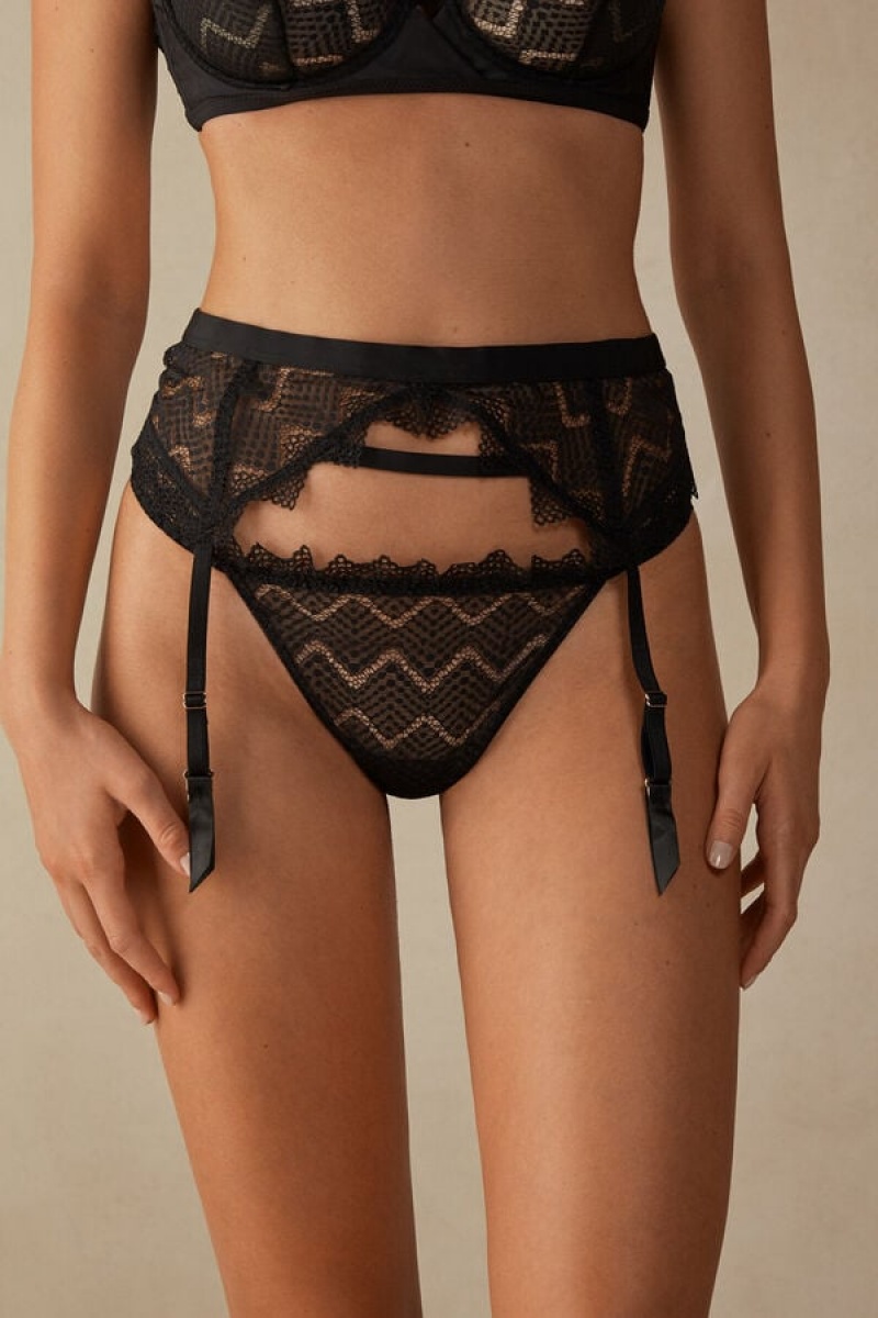 Intimissimi Urban Nomad Garter Belt Zwart | NLICD66855