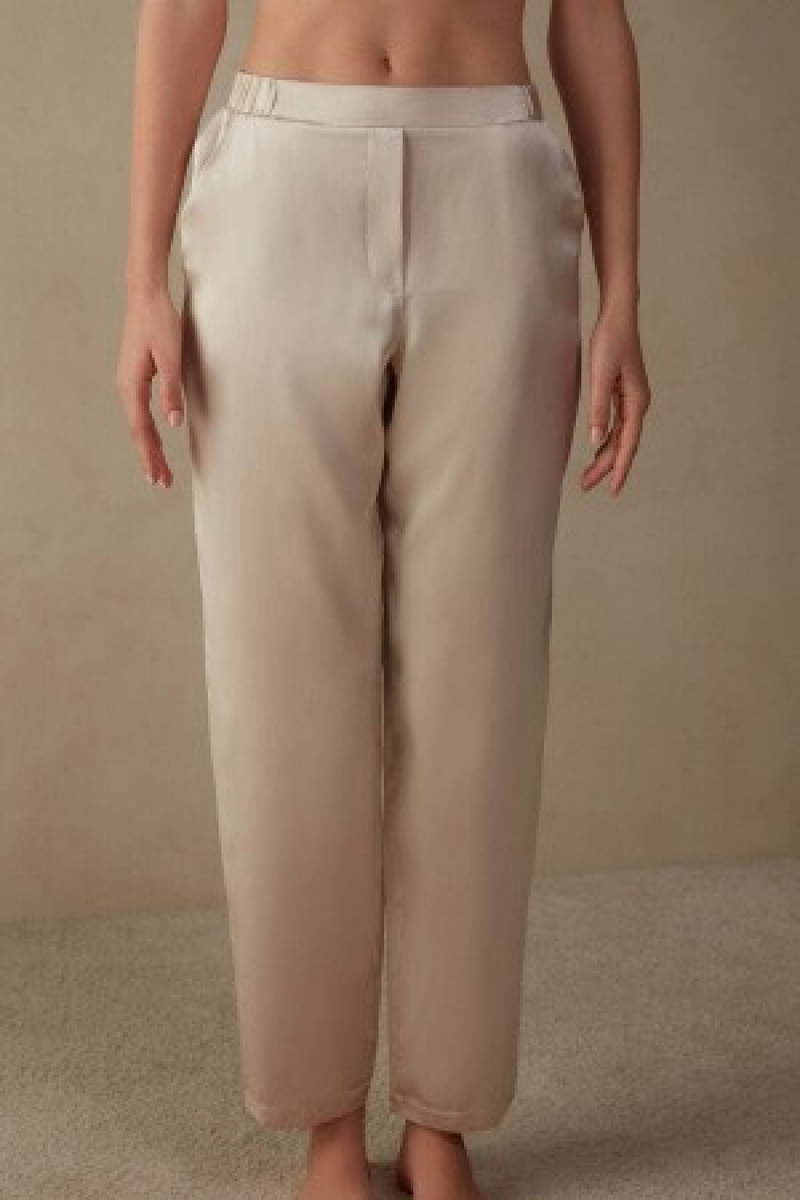 Intimissimi Rechtdoor Silk Pants Natural | NLZDE81137