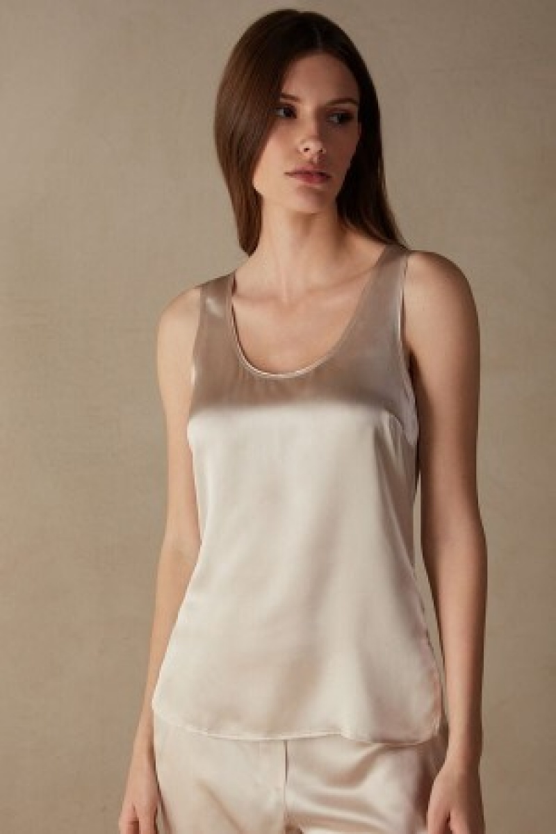 Intimissimi Silk and Modal Tank Top Natural | XNLGW16646