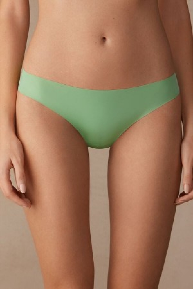 Intimissimi Brazilian Panties in Seamless Ultra Light Microfiber Groen | FNLUI39371