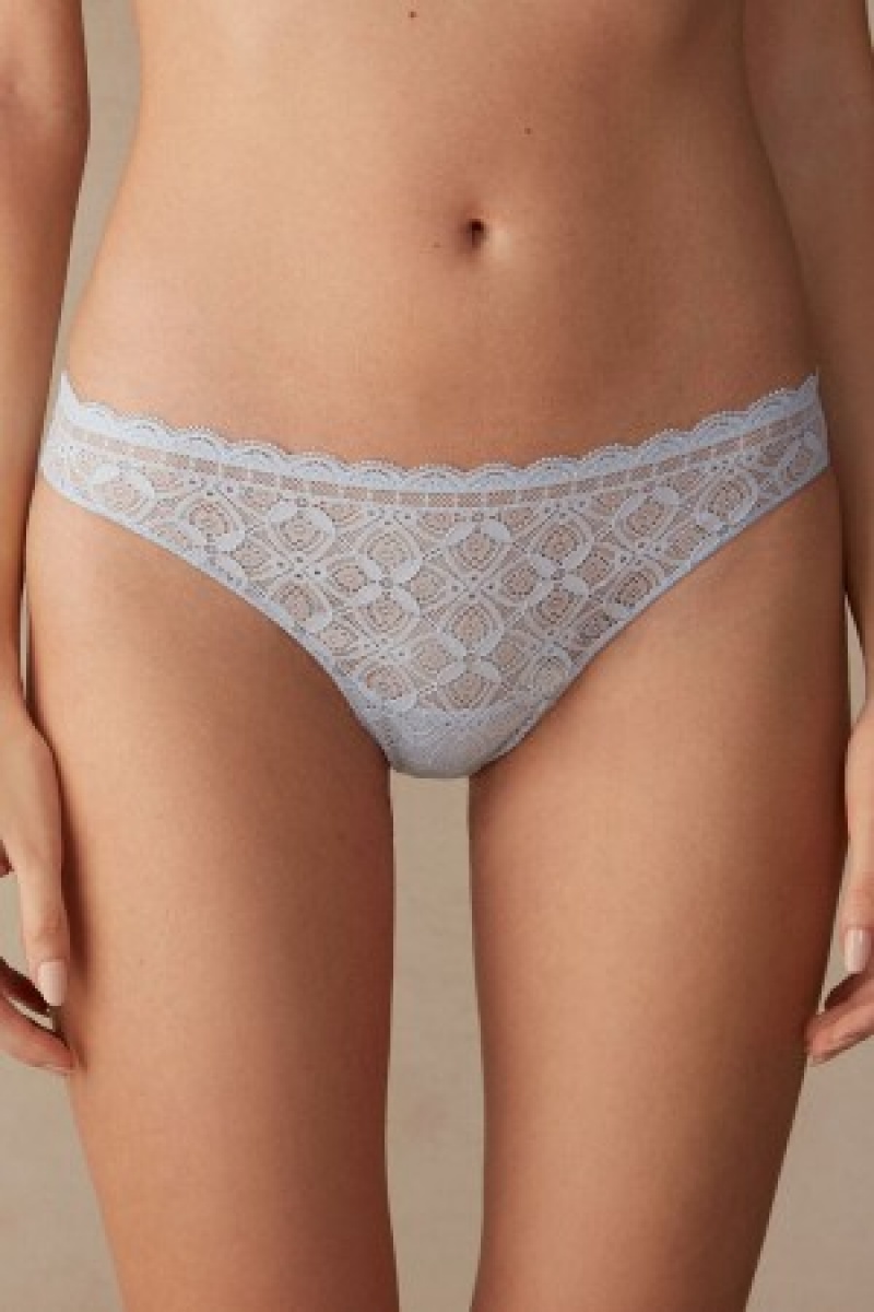 Intimissimi Kanten and Microfiber Brazilian Blauw | NLEAH62250