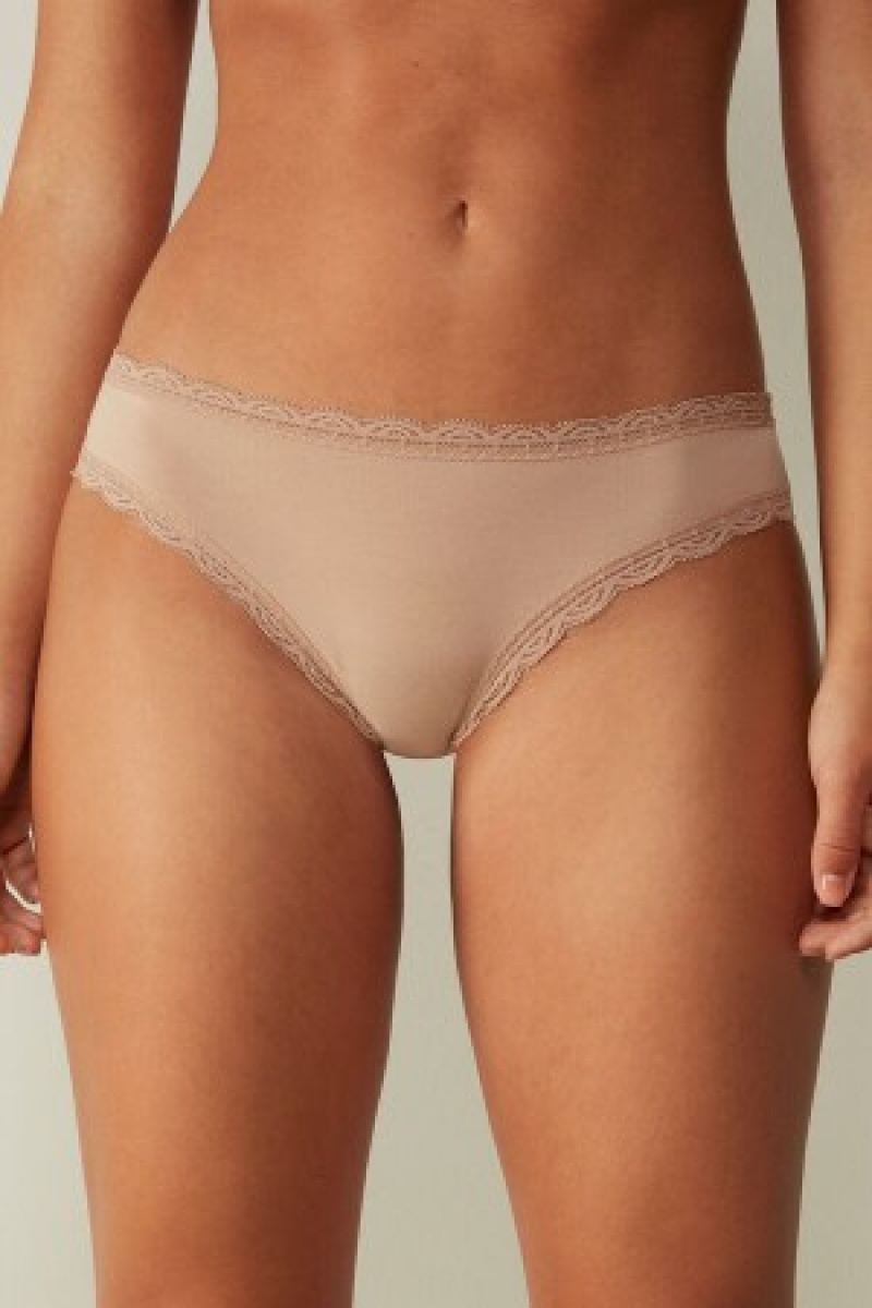 Intimissimi Katoenen and Kanten Panties Natural | NLEAH26708