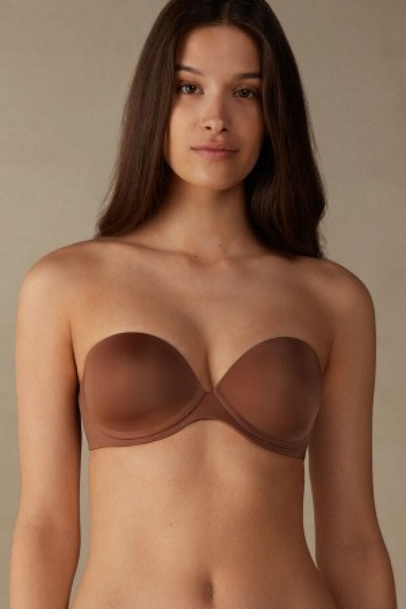 Intimissimi Anna Bandeau Bra in Ultralight Microfiber Natural | TNLWZ54269