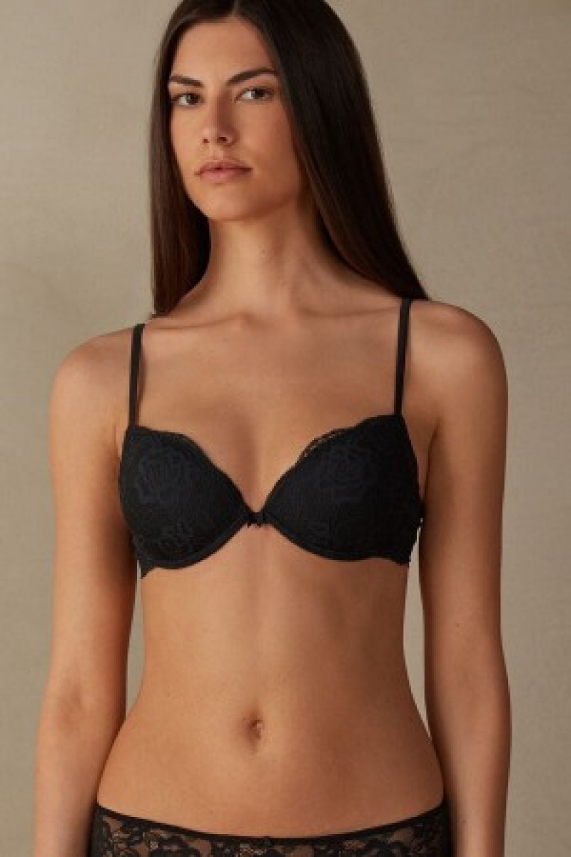 Intimissimi Bellissima Kanten Push-Up Bra Zwart | TNLWZ23137