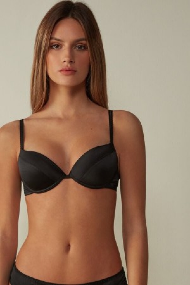 Intimissimi Bellissima Silk Push-Up Bra Zwart | ENLVG59947