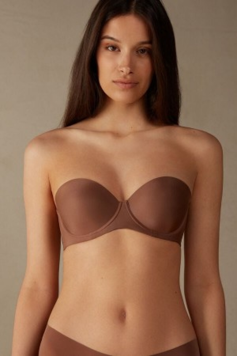 Intimissimi Giada Microfiber Bandeau Bra Natural | FNLUI27962