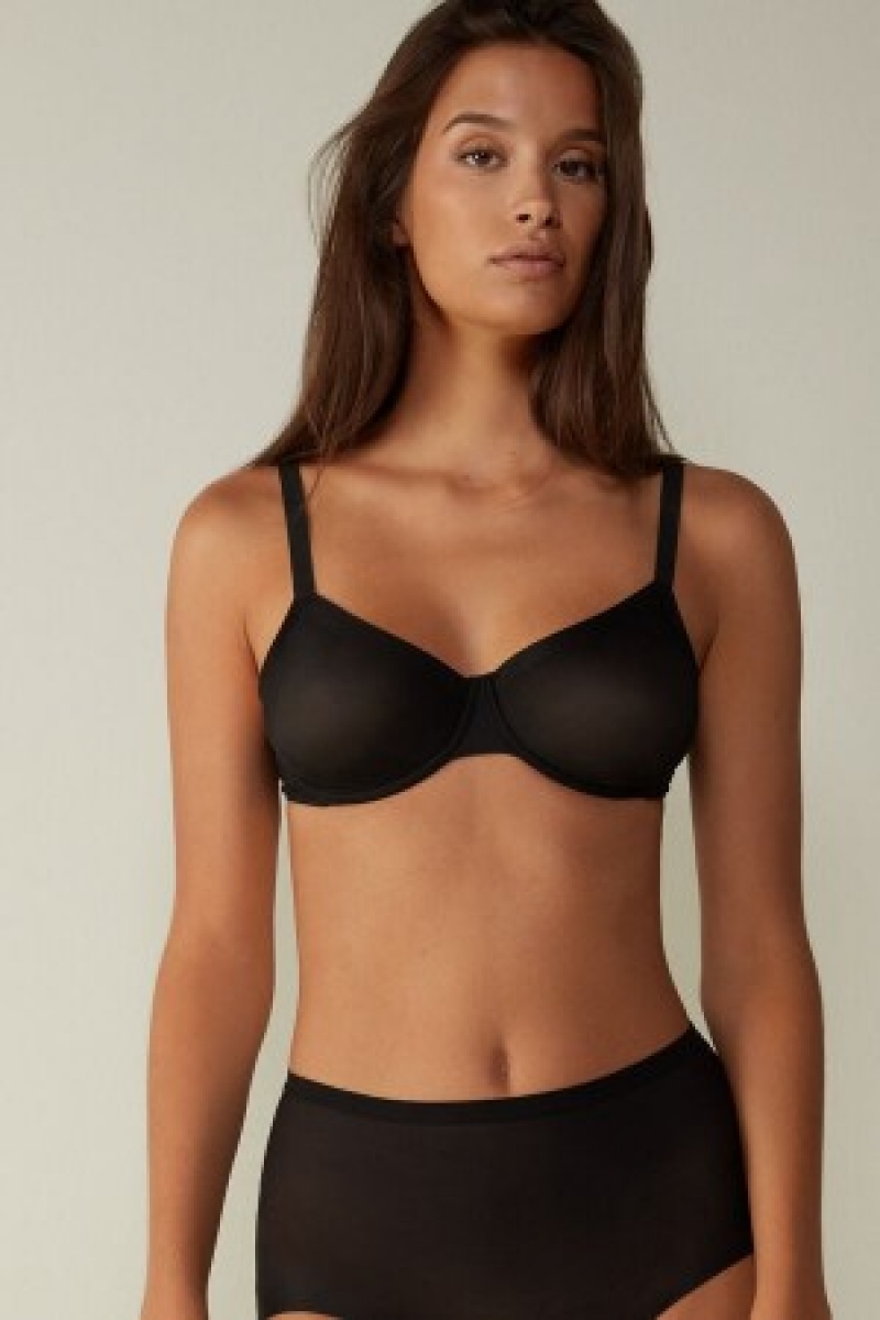 Intimissimi Sveva Invisible Touch Balconette Bra Zwart | NLXMI98259