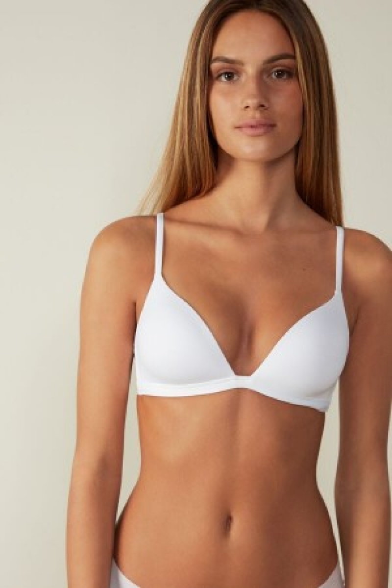 Intimissimi Tiziana Microfiber Triangle Bra Wit | NLICD46530