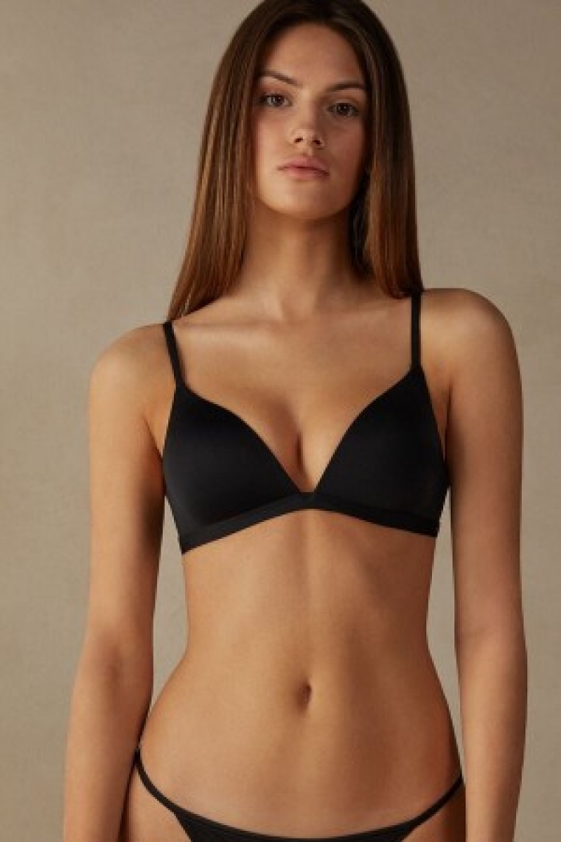 Intimissimi Tiziana Microfiber Triangle Bra Zwart | NLQCS97325