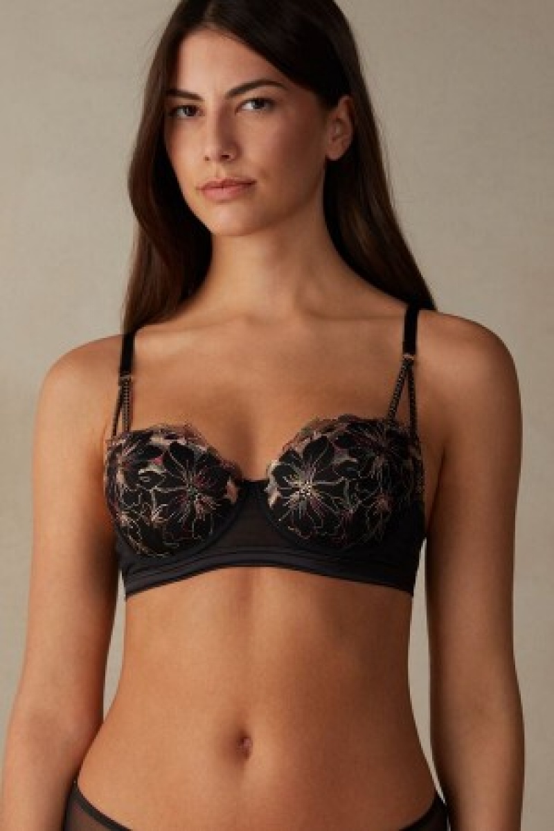 Intimissimi A Touch of Light Sofia Triangle Bra Zwart | UNLND64109