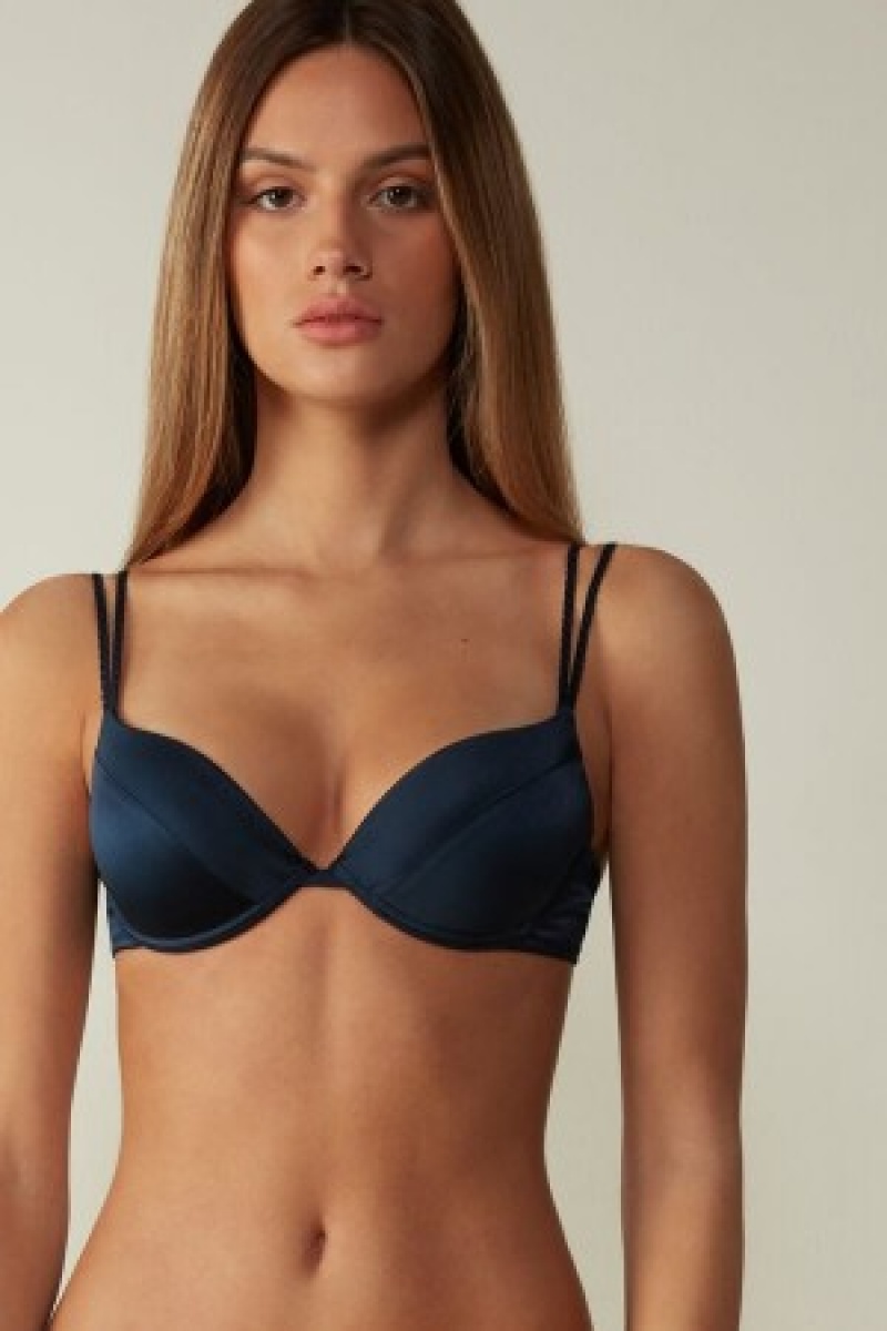 Intimissimi Bellissima Silk Push-Up Bra Blauw | DNLVO54394