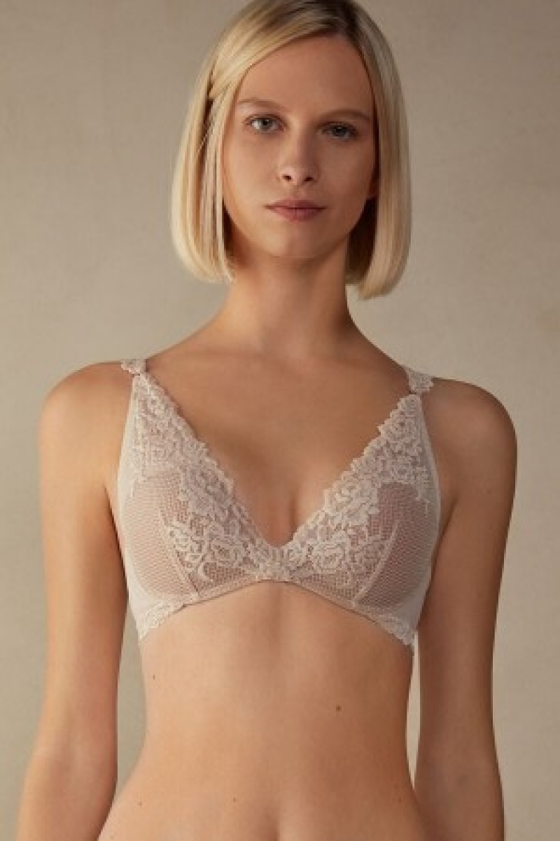 Intimissimi Pretty Flowers Giorgia Balconette Bra Natural | SNLVO41233