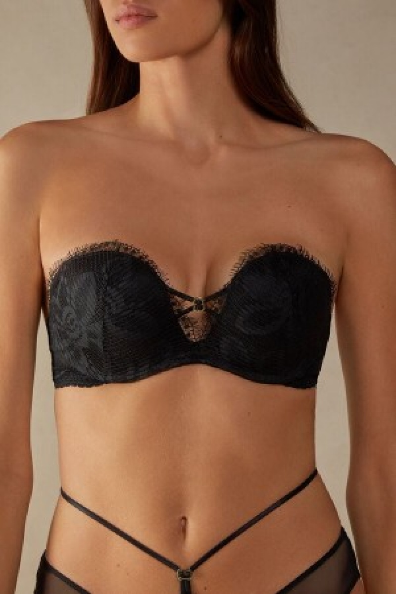 Intimissimi Sensual Unbounded Monica Bandeau Bra Zwart | YNLGT61280