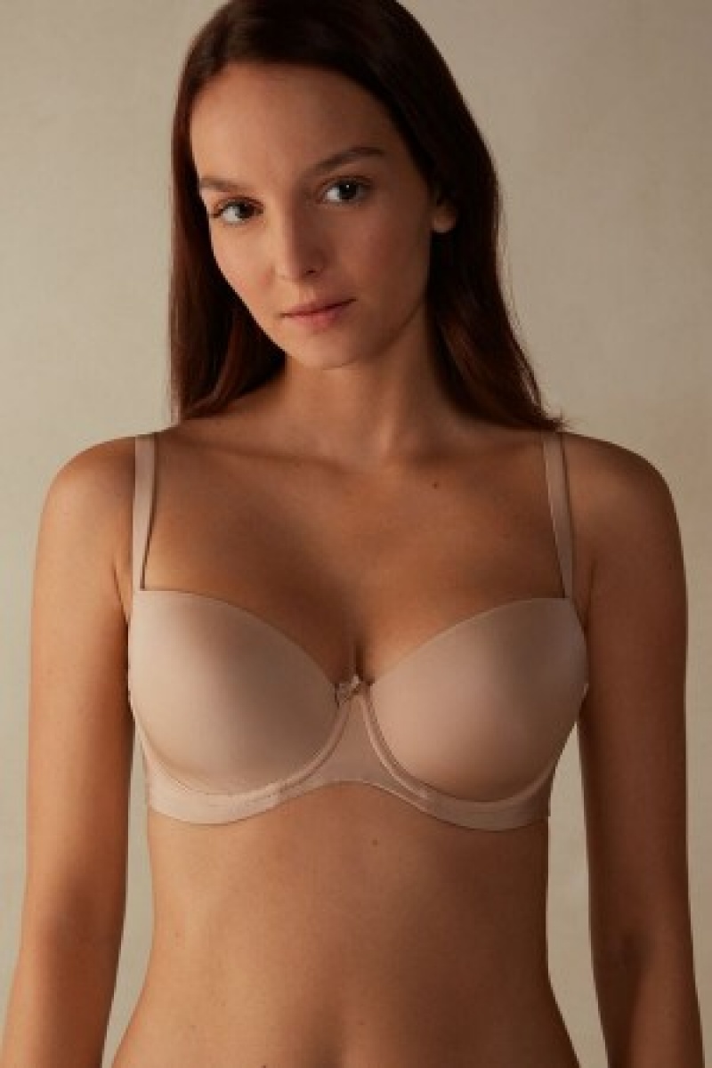 Intimissimi Sofia Balconette Bra in Ultralight Microfiber Natural | SNLVO73672