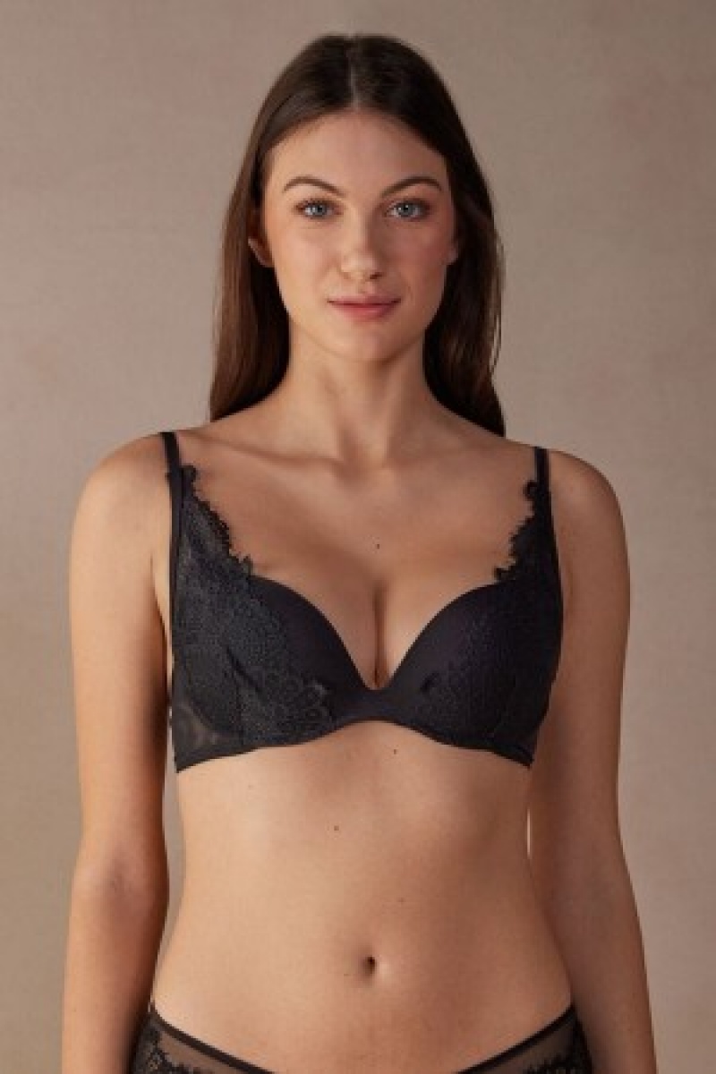 Intimissimi Stunning Beauty Gioia Super Push-up Bra Zwart | NLQAV30275