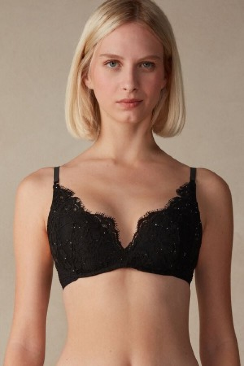 Intimissimi Time to Shine Gioia Super Push-up Bra Zwart | TNLWZ93139