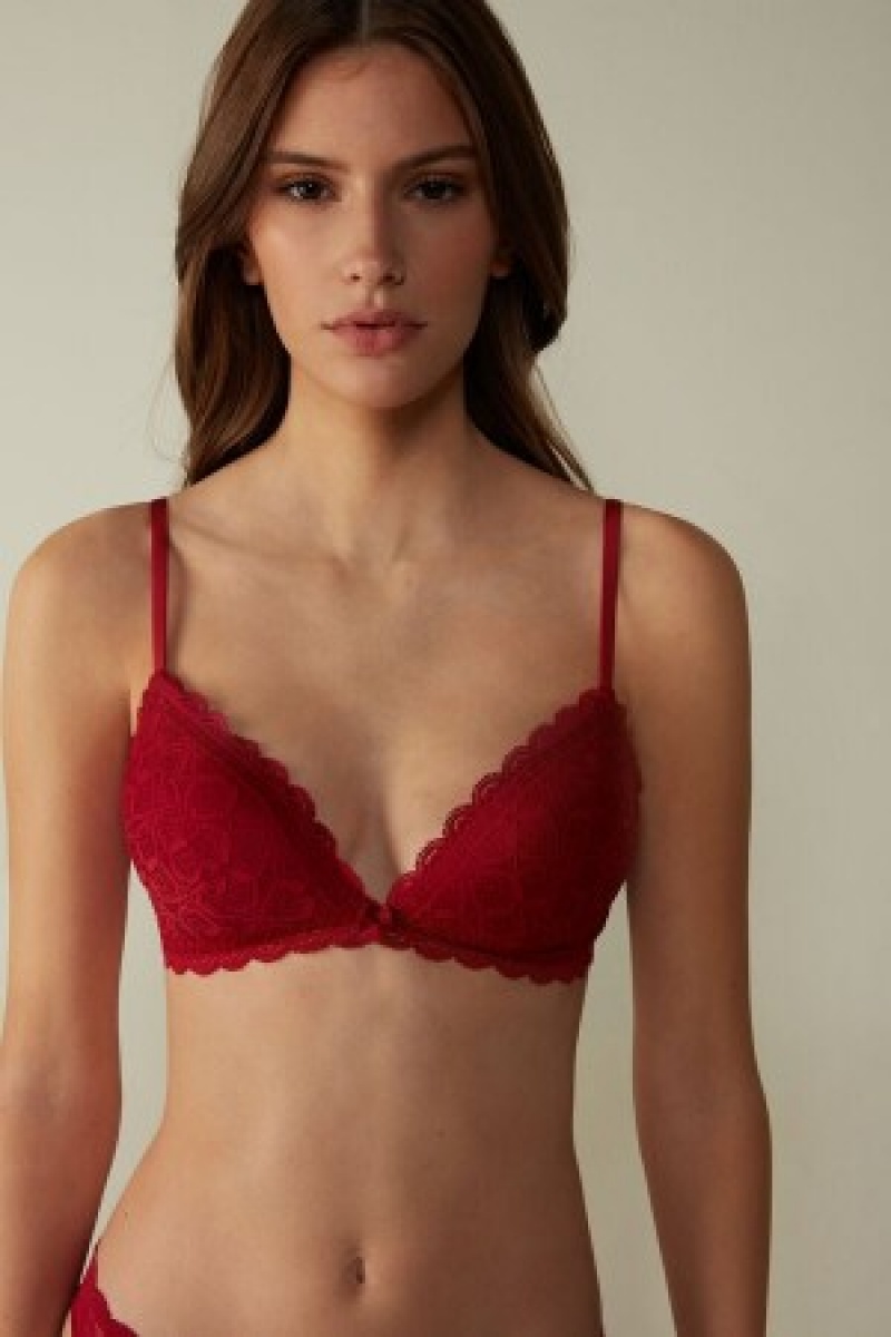 Intimissimi Tiziana Triangle Bra in Kanten Rood | QNLUV46085