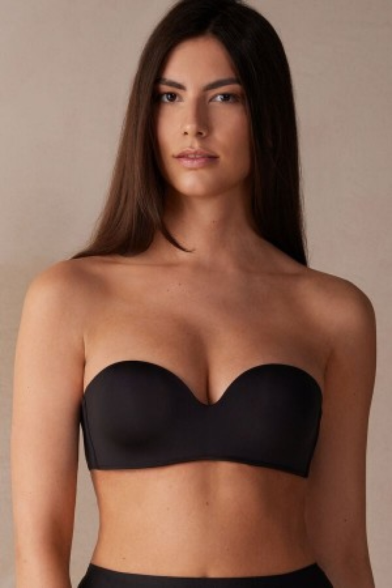 Intimissimi Gioia Bandeau Bra in Ultralight Microfiber Zwart | LNLSX42881