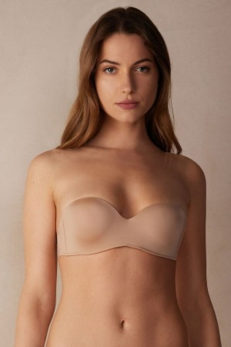 Intimissimi Gioia Bandeau Bra in Ultralight Microfiber Natural | NLDFL14254