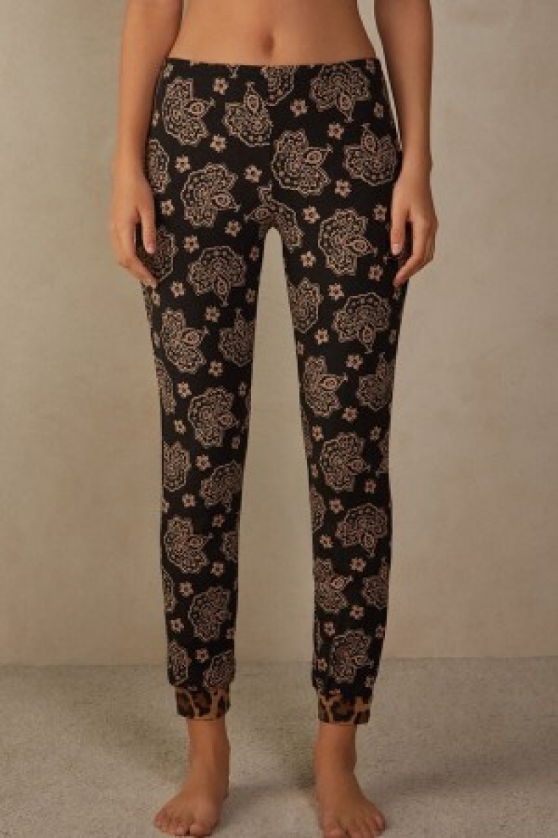 Intimissimi Lady Animalier Modal Cuffed Pants Print | NLQAV90671