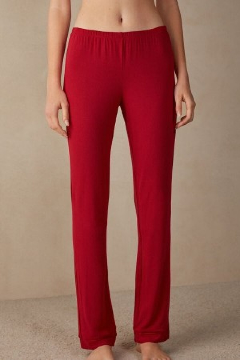 Intimissimi Long Micromodal Trousers Rood | DNLKV20334