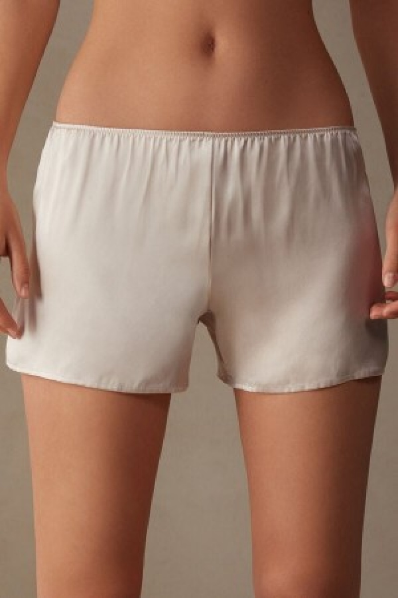 Intimissimi Smooth Silk-Satin Shorts Natural | SNLNY38848