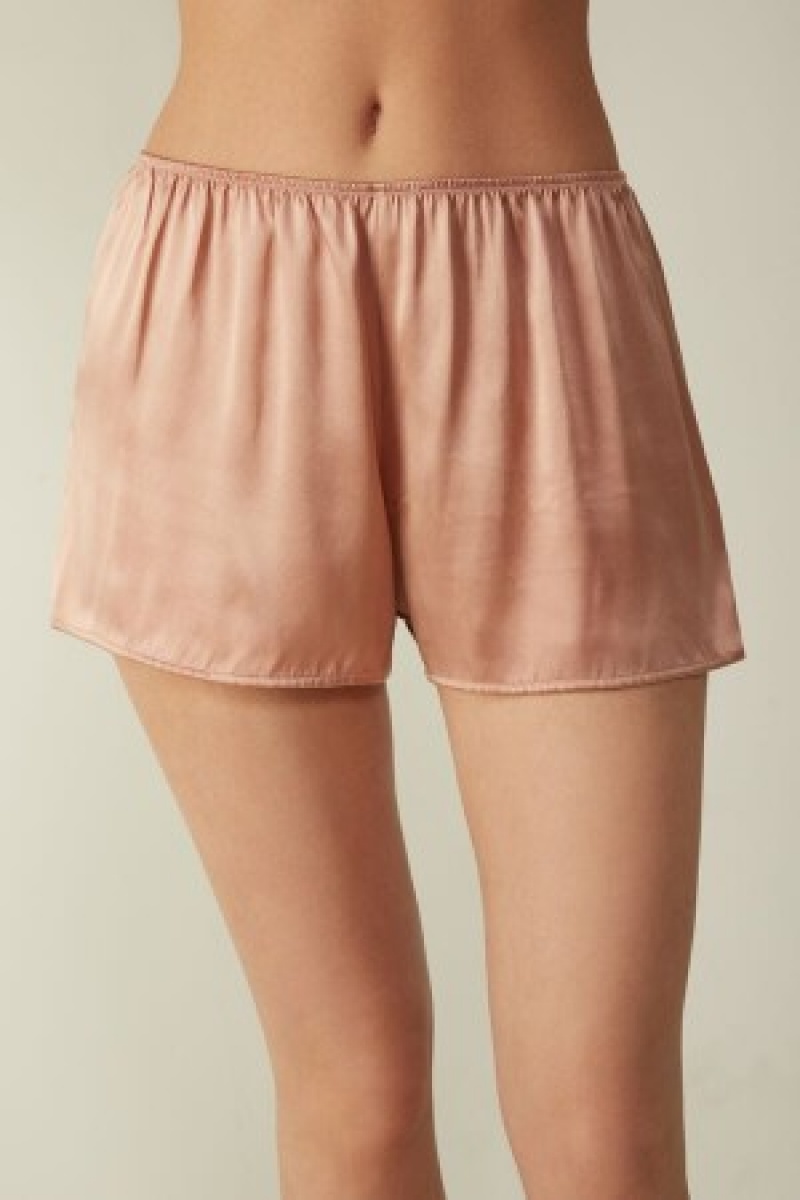 Intimissimi Smooth Silk-Satin Shorts Natural | UNLND32163