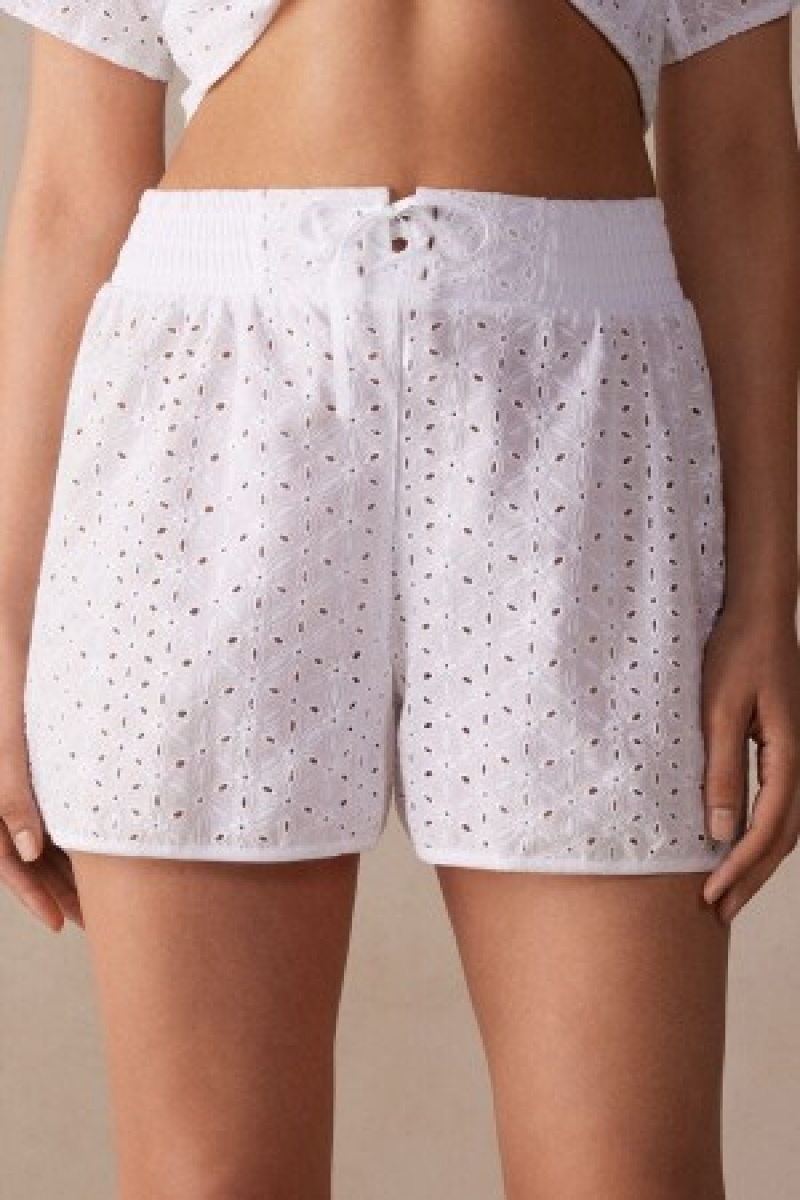 Intimissimi Hello Sunshine Sangallo Kanten Shorts Wit | NLNZX91705