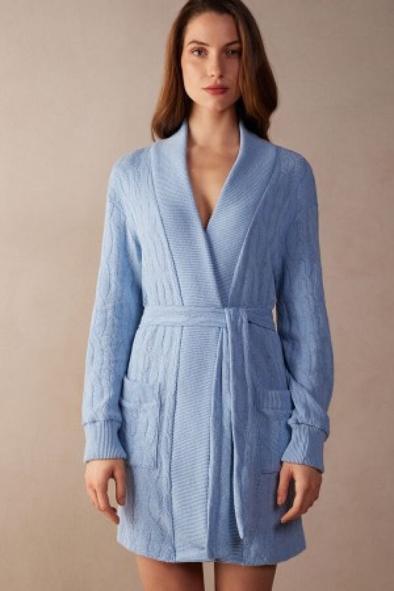 Intimissimi Lost in Fields Braided Robe Lichtblauw | ZNLNQ29570