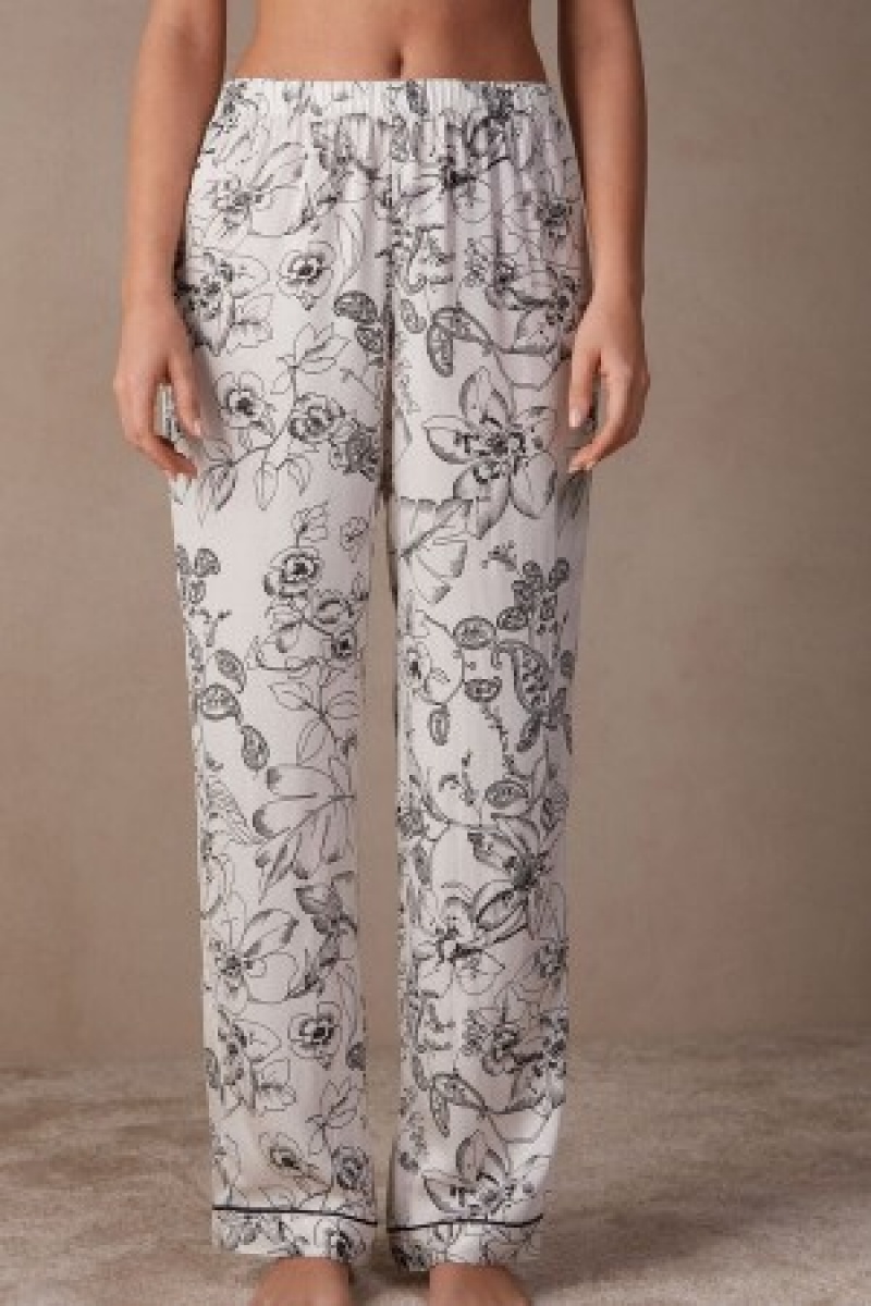 Intimissimi Pure Joy Full Length Satin Pants Print | LNLTR14076