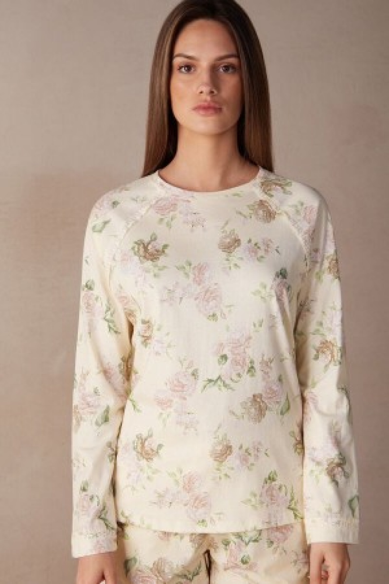 Intimissimi Scent of Roses Long Sleeve Katoenen T-shirt Print | BNLSO77943