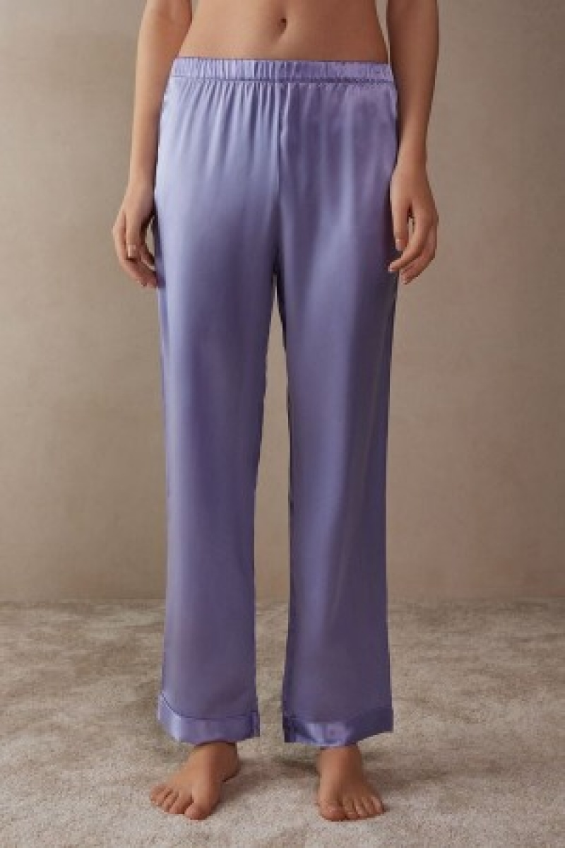 Intimissimi Silk Satin Pajama Pants Violet | QNLWA22179