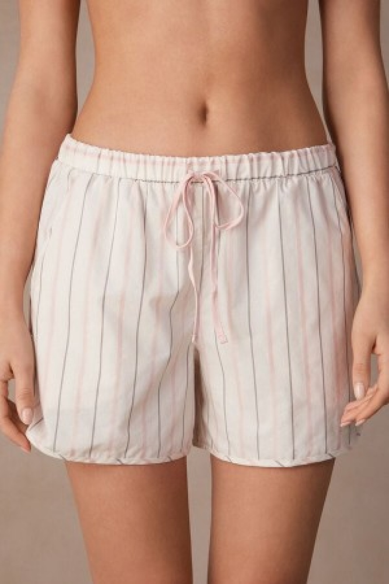 Intimissimi Soft Spring Katoenen Cloth Shorts Wit | MNLFT74514