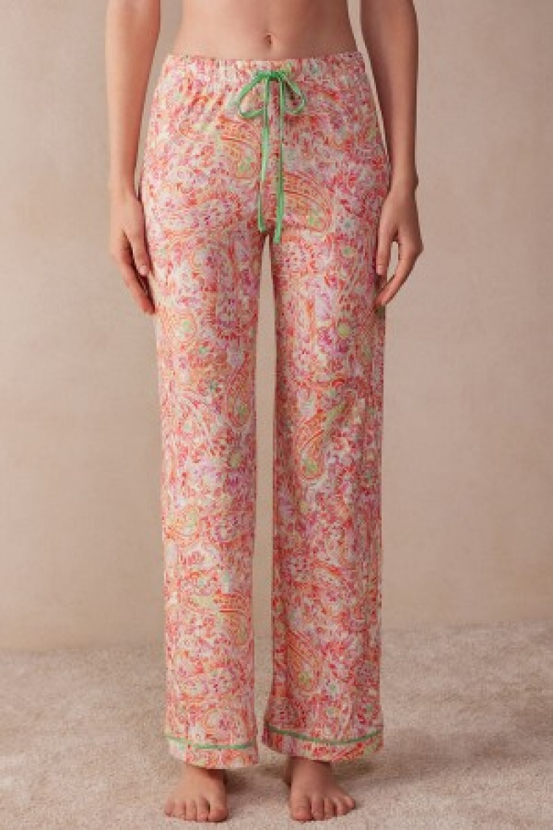 Intimissimi Summer Journey Ultrafresh Supima® Katoenen Full Length Pants Gekleurd | TNLPQ51921