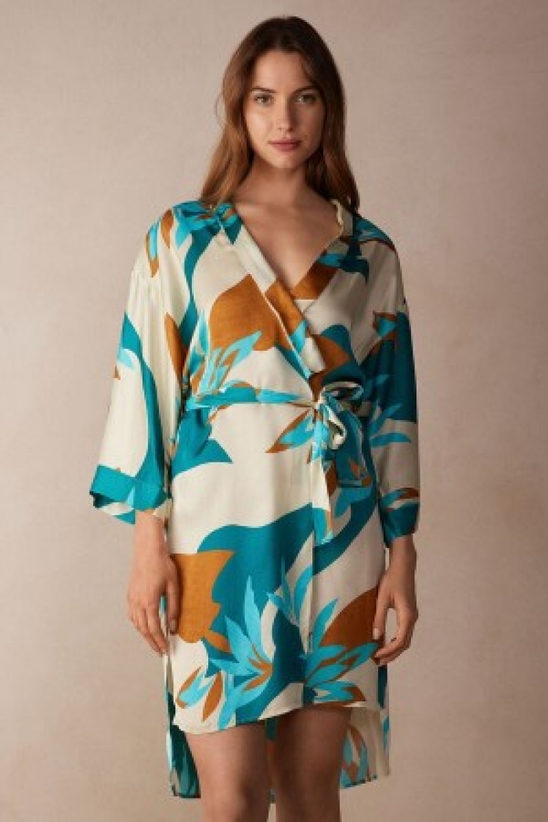 Intimissimi Summer Vibes Viscose Satin Kimono Gekleurd | NLZDE75757