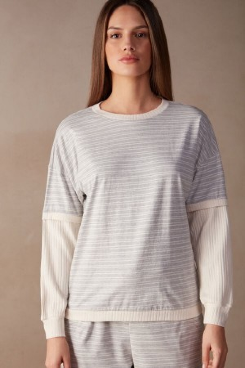 Intimissimi Vrijetijds Sunday Long Sleeve Top Wit | NLJZR71573