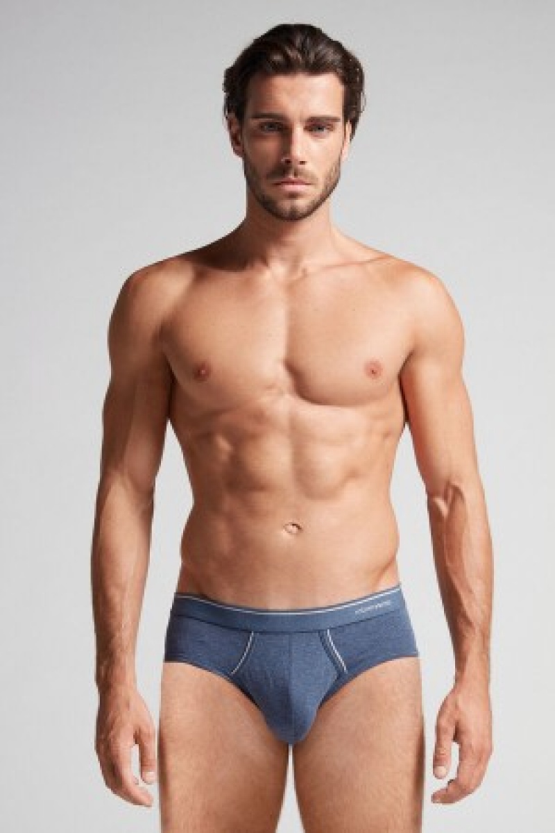 Intimissimi Supima Katoenen Briefs with Visible Elastic Blauw | NLJKU68355