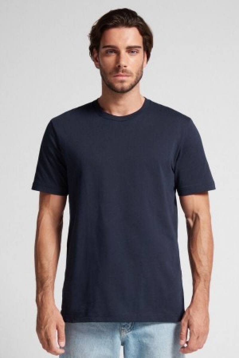 Intimissimi T-shirt in Katoenen Jersey Blauw | ENLVG21545