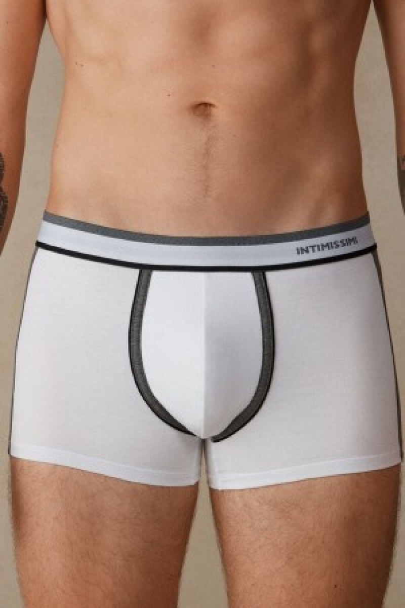 Intimissimi Two-tone Boxers in Stretch Supima® Katoenen Grijs | NLJKU98625