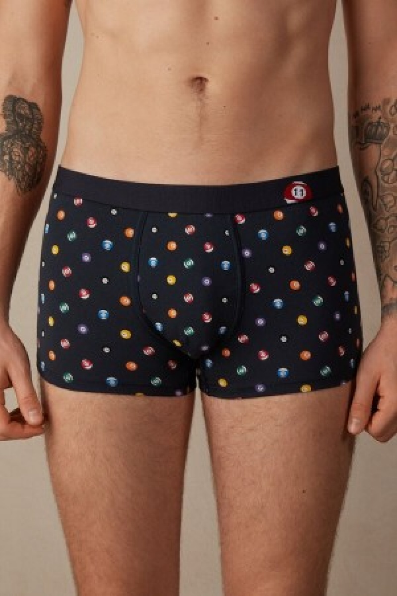 Intimissimi Billiard Boxers in Stretch Supima® Katoenen Blauw | YNLGT33663