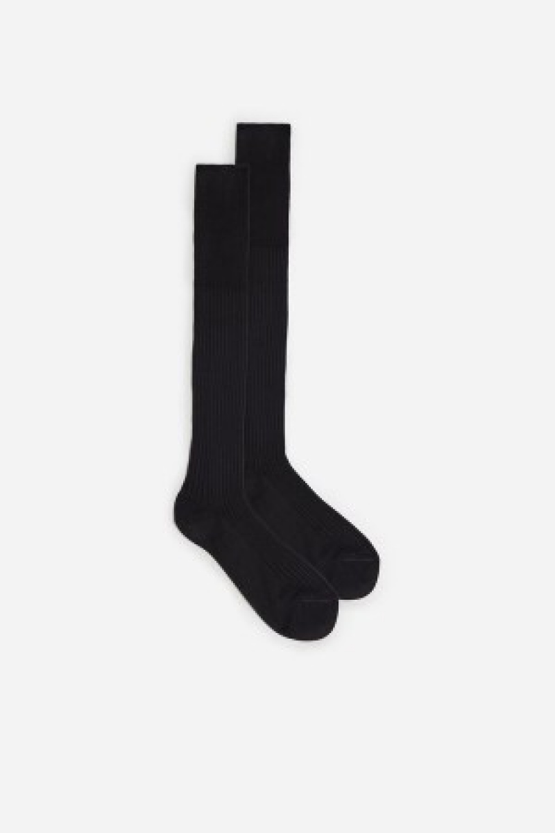 Intimissimi Hoge Geribbeld Egyptian Katoenen Socks Grijs | FNLHY58309