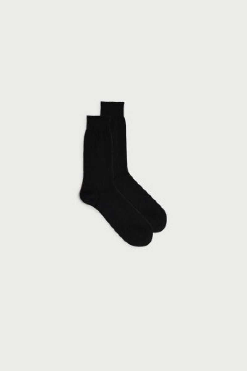 Intimissimi Kort Chashmere-Silk-Katoenen Socks Zwart | SNLVO21354