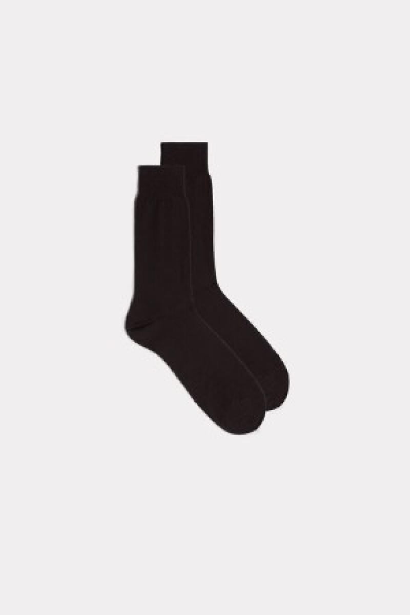 Intimissimi Kort Sateen Egyptian Katoenen Socks Bruin | DNLVO97291