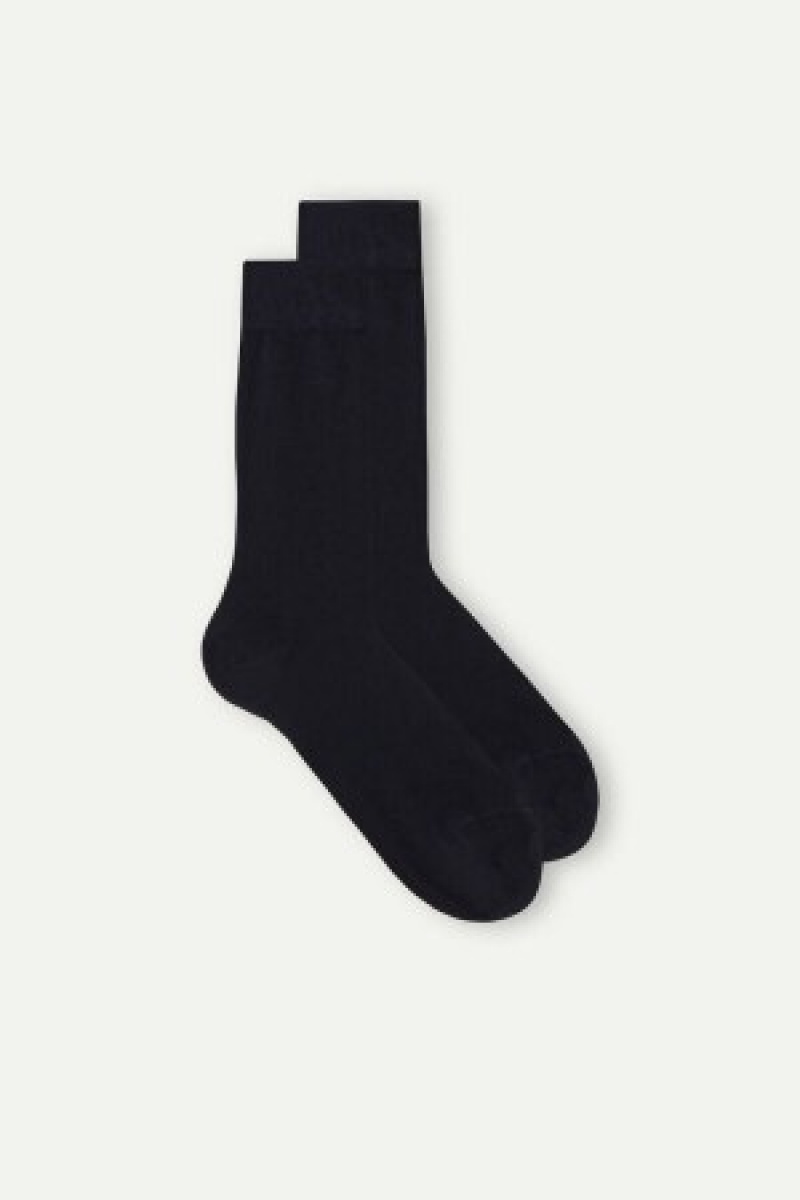 Intimissimi Kort Socks in Stretch Supima® Katoenen Blauw | NLEAH45916