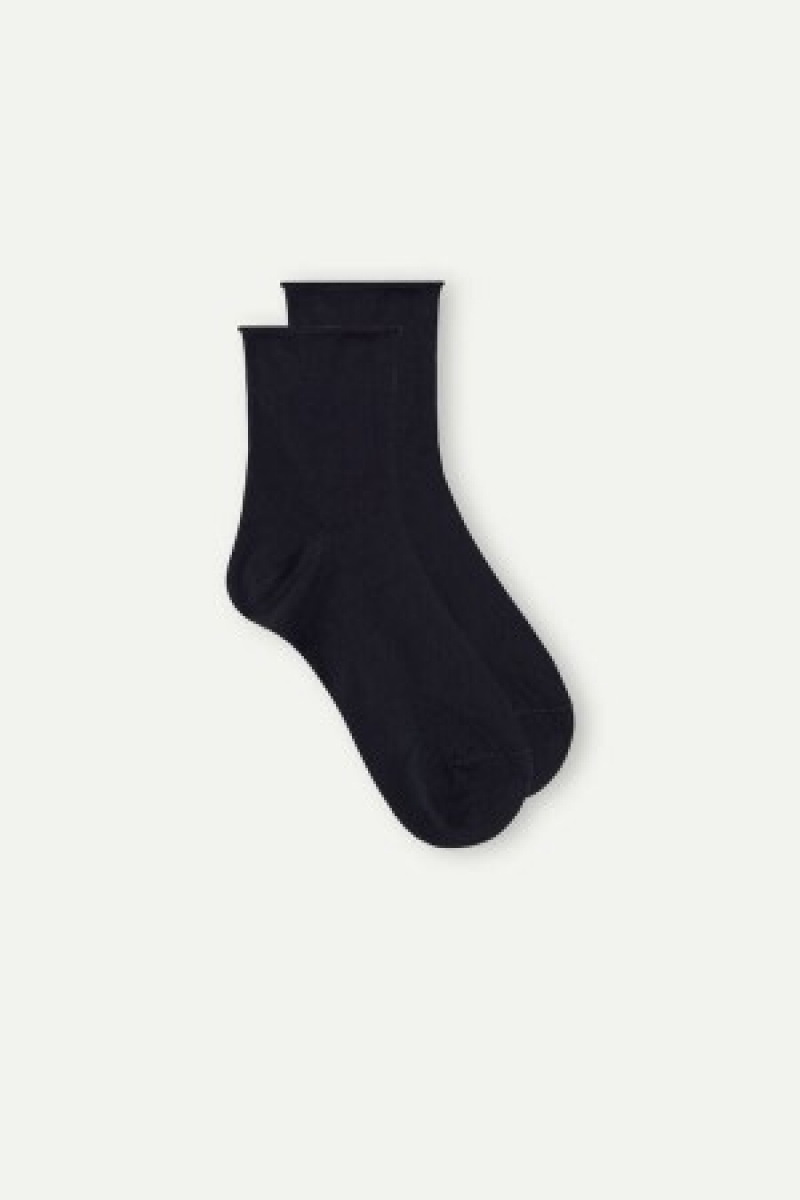 Intimissimi Kort Socks in Stretch Supima® Katoenen Blauw | ANLWC29348