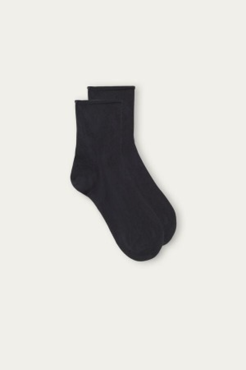 Intimissimi Kort Socks in Stretch Supima® Katoenen Grijs | TNLPQ53737