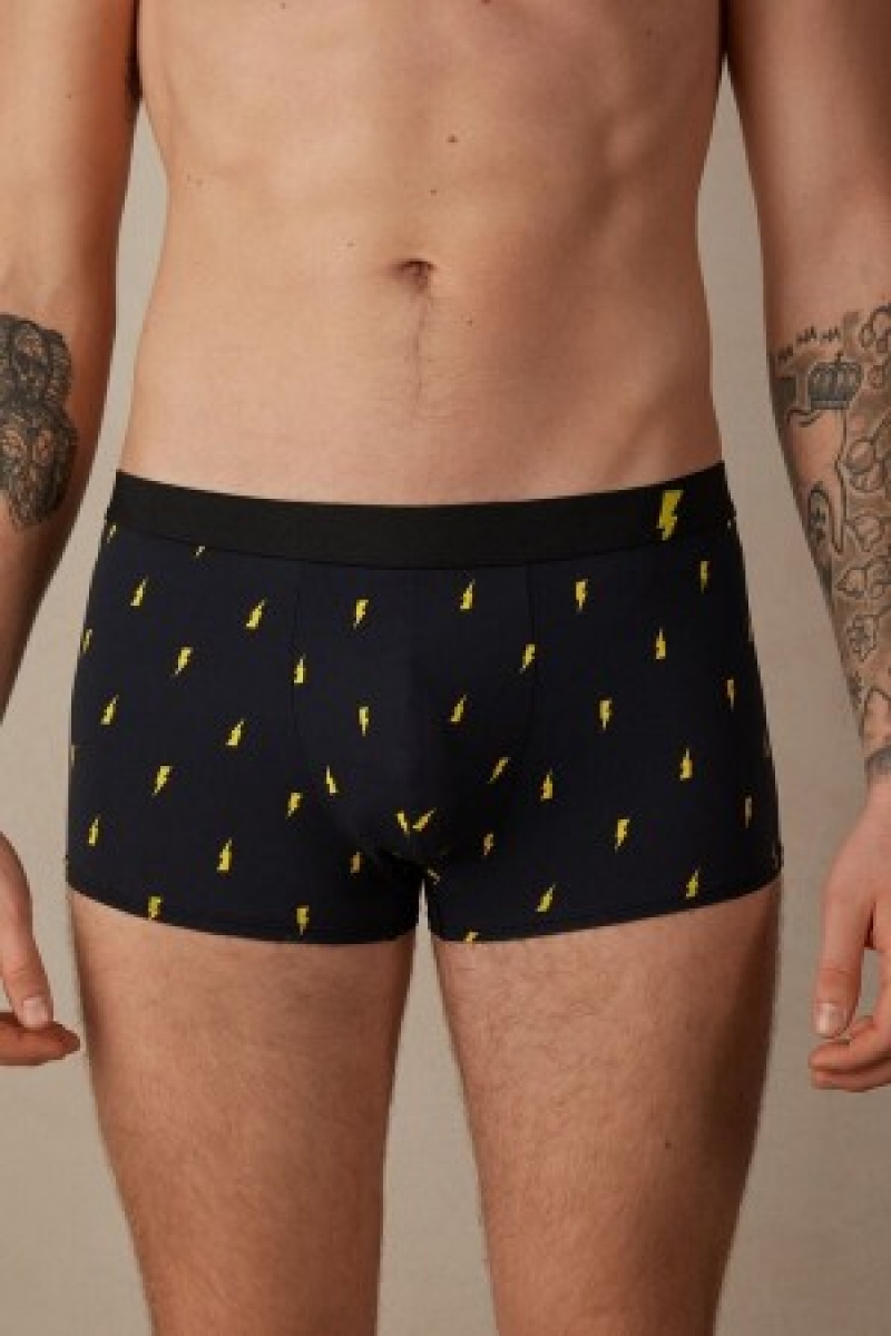 Intimissimi Lightning Bolt Boxers in Microfiber Zwart | SNLNY25332